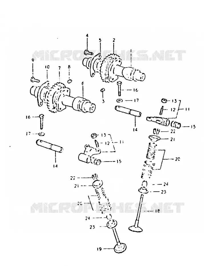 ARBRE A CAMES - SOUPAPES Suzuki MOTO 400 GSX 1981  GSX400TX