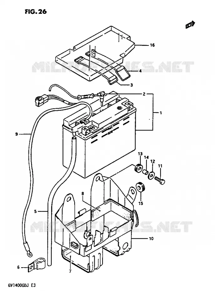 BATTERIE Suzuki MOTO 1400 CAVALCADE 1986  GV1400GDG(G/H/J)