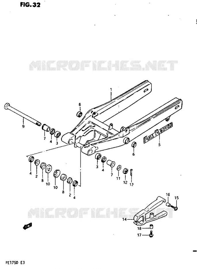 BRAS OSCILLANT ARRIERE MODELE Z Suzuki MOTO 175 PE 1983  PE175D(Z/D)