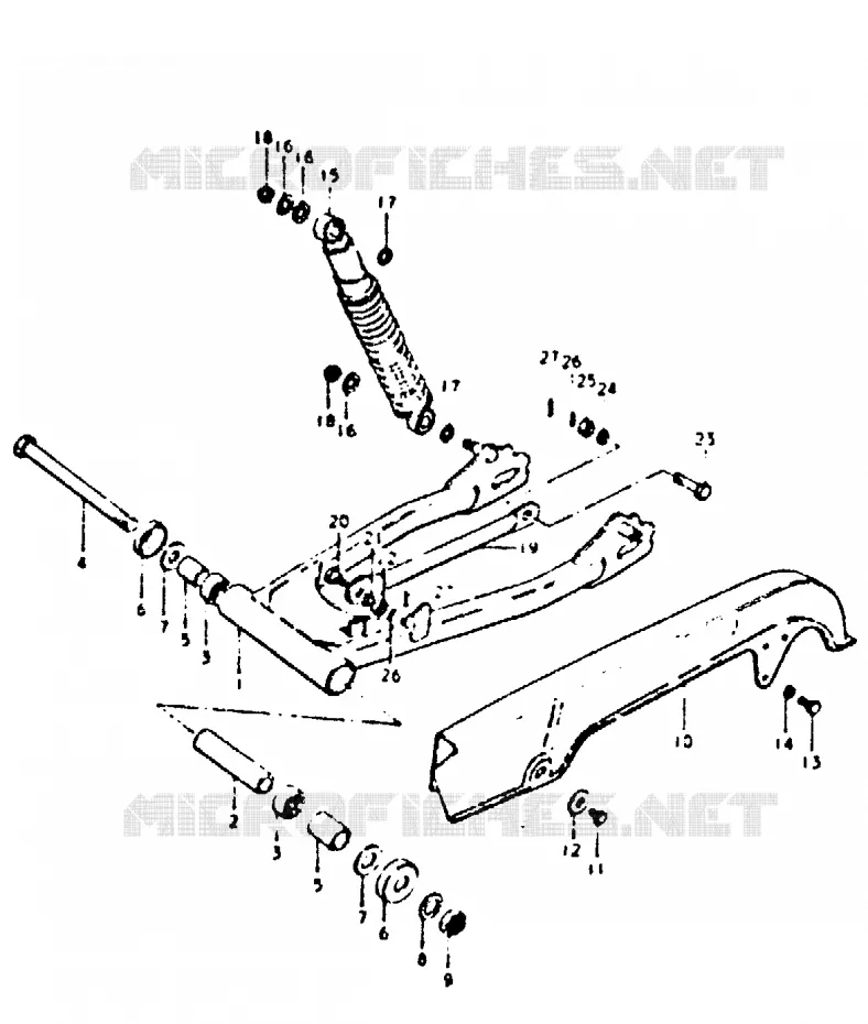 BRAS OSCILLANT ARRIERE Suzuki MOTO 250 GT 1999  GT250X(N/X)