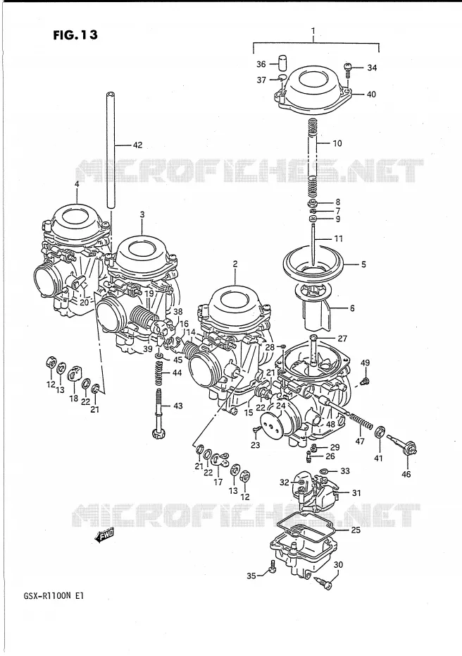 CARBURATEUR (E18,E39) Suzuki MOTO 1100 GSX-R 1991  GSX-R1100M(E1)