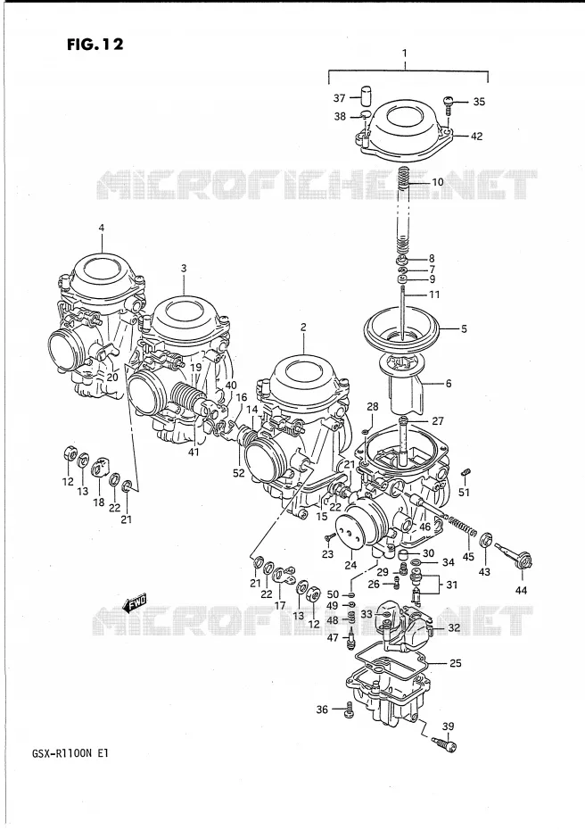 CARBURATEUR (VOIR NOTE) Suzuki MOTO 1100 GSX-R 1991  GSX-R1100M(E1)