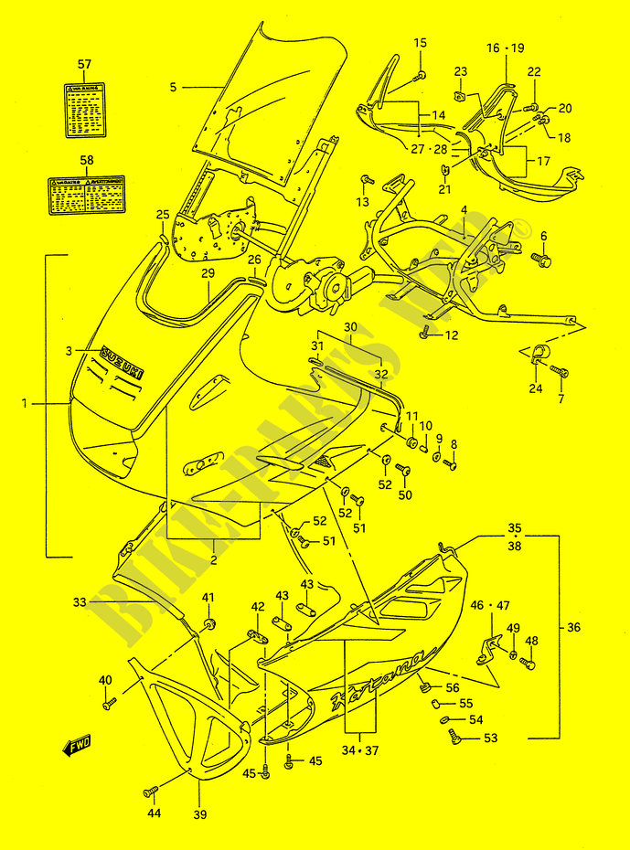 CARENAGE TETE DE FOURCHE (MODELE M) pour Suzuki GSX-F 1100 1993