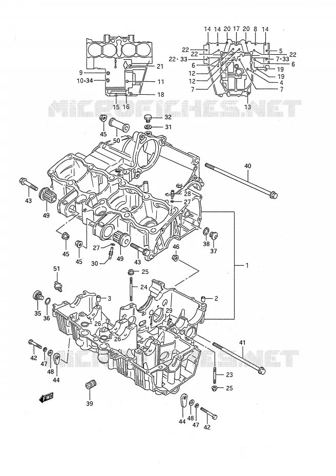 CARTER Suzuki MOTO 1100 GSX-F 1993  GSX1100FP(E28)