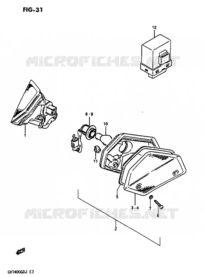 CLIGNOTANTS AVANT Suzuki MOTO 1400 CAVALCADE 1986  GV1400GTG(G/H/J)