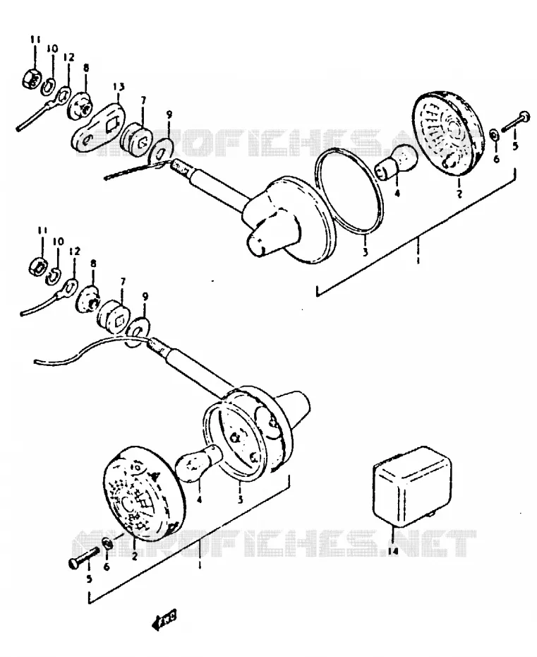 CLIGNOTANTS (MODELE N : E2, E4) Suzuki MOTO 250 GT 1999  GT250X(N/X)
