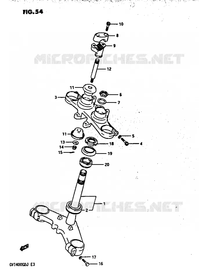 COLONNE DE DIRECTION Suzuki MOTO 1400 CAVALCADE 1986  GV1400GCG(G/H/J)