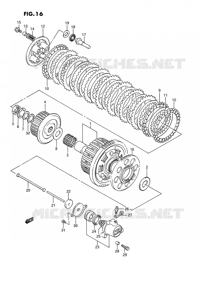 EMBRAYAGE Suzuki MOTO 1100 GSX-F 1991  GSX1100FM(E2)