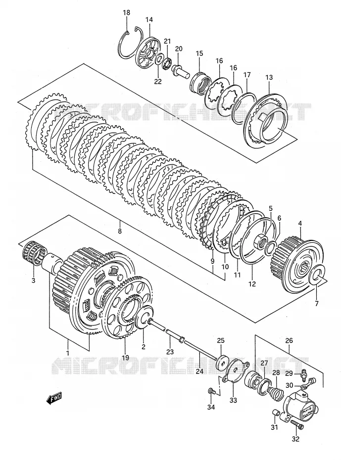 EMBRAYAGE Suzuki MOTO 1100 GSX-R 1992  GSX-R1100N(E28)