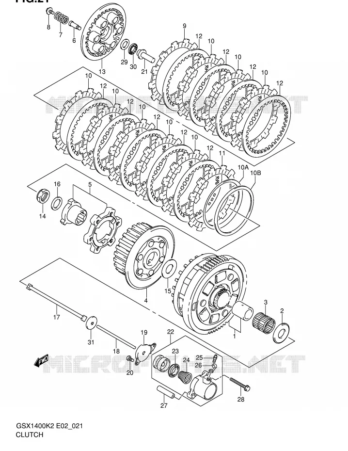 EMBRAYAGE Suzuki MOTO 1400 GSX 2004  GSX1400U1K4(E2)