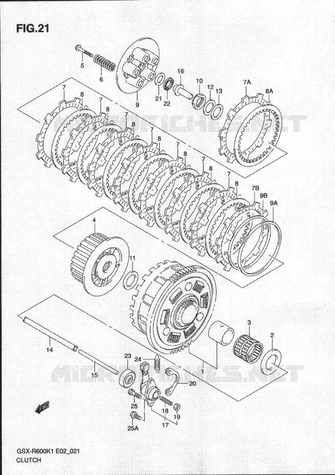 EMBRAYAGE Suzuki MOTO 600 GSX-R 2001  GSX-R600K1(E2)