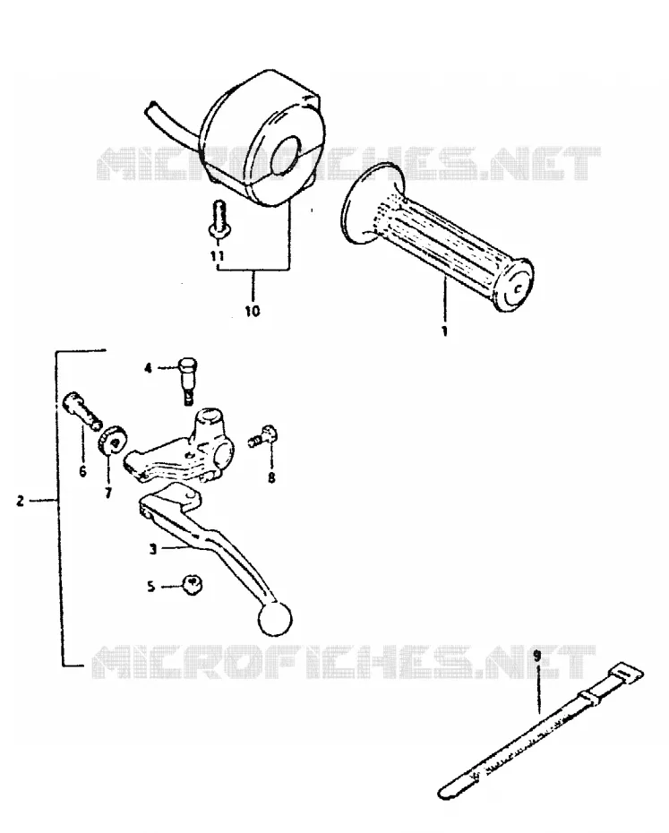 ENSEMBLE POIGNEE GAUCHE Suzuki MOTO 400 GSX 1981  GSX400SX(T/X)