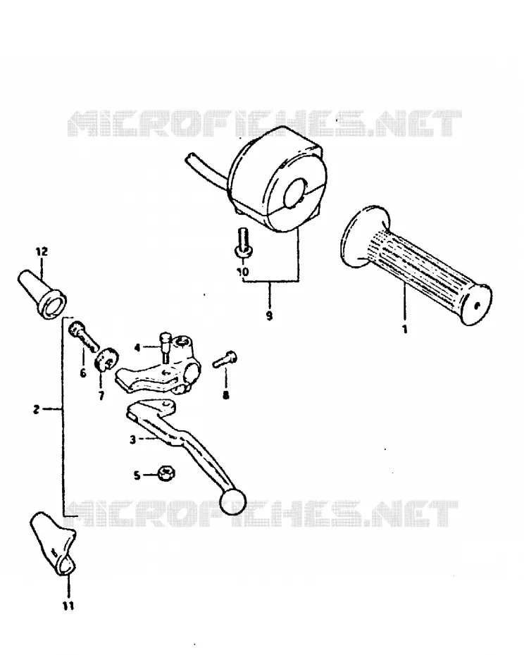 ENSEMBLE POIGNEE GAUCHE Suzuki MOTO 750 GSX-E 1980  GSX750ET(T/X)