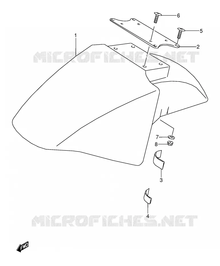 GARDE BOUE AVANT (MODELE S/T) Suzuki MOTO 600 GSX-F 1993  GSX600FU2P(E2)