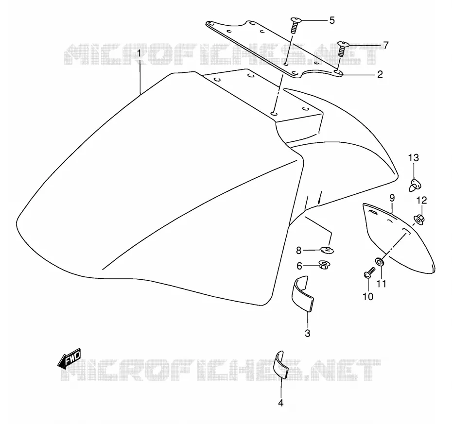 GARDE BOUE AVANT (MODELE S/T) Suzuki MOTO 750 GSX-F 1992  GSX750FN(E2)