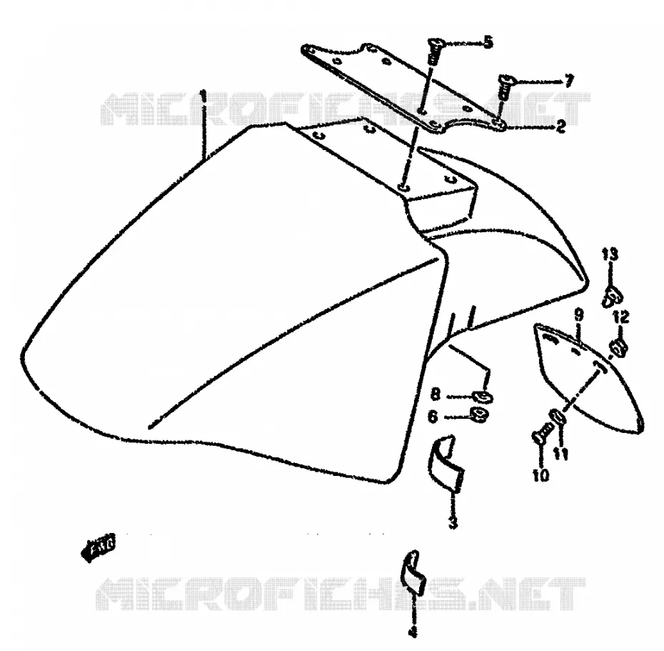 GARDE BOUE AVANT (MODELE S/T) Suzuki MOTO 750 GSX-F 1994  GSX750FR(K-T)