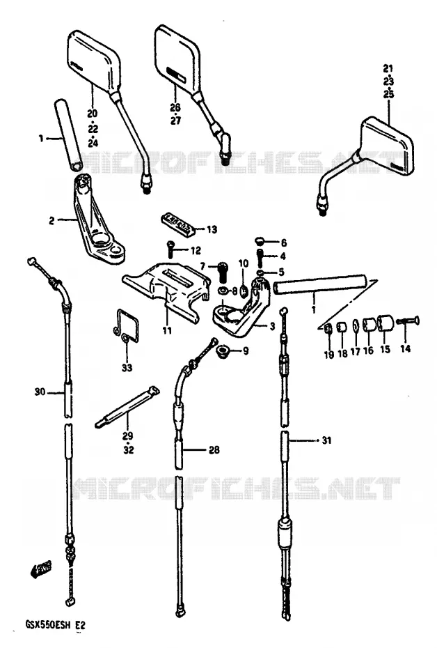 GUIDON (GSX550ESF/EFF/ESG/EFG/ESH/EFH) Suzuki MOTO 550 GSX-E 1985  GSX550EUF(F/G/H)