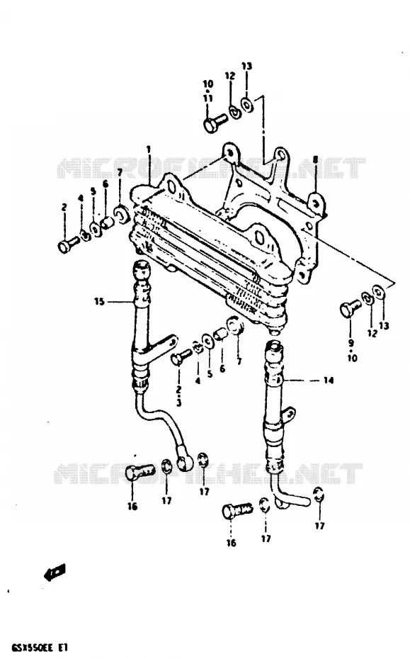 RADIATEUR D'HUILE Suzuki MOTO 550 GSX-E 1983  GSX550ESD(E1)