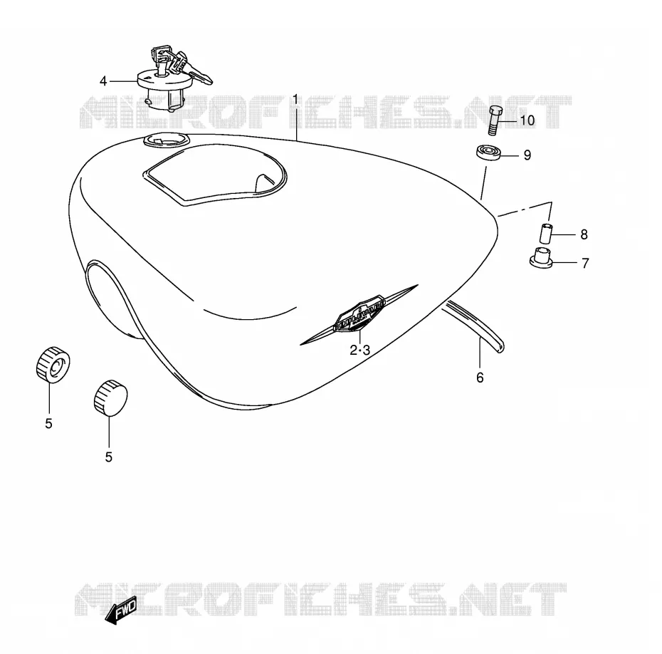 RESERVOIR D'ESSENCE (MODEL K5/K6/K7/K8) Suzuki MOTO 650 BOULEVARD 2009  LS650K9(E3/E28)