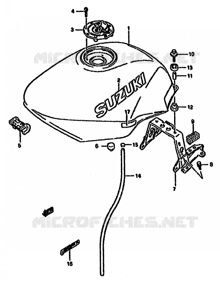 RESERVOIR D'ESSENCE (MODELE T) Suzuki MOTO 750 GSX-F 1996  GSX750FSKT(K-T)