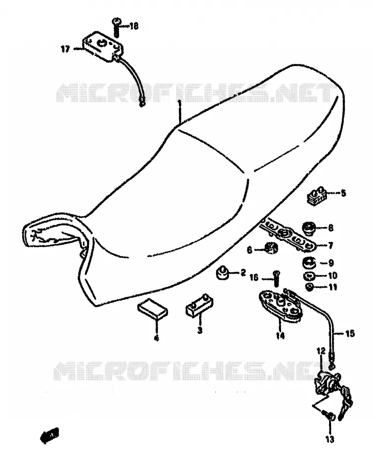 SELLE (MODELE K/L/M/N/P/R) Suzuki MOTO 750 GSX-F 1991  GSX750FM(K-T)