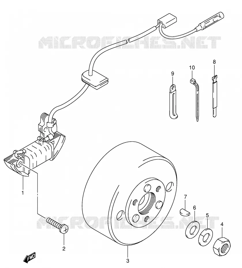 ALLUMAGE ROTOR - STATOR (MODELE K4) Suzuki MOTO 50 JR 2003  JR50K3(P3/P28)