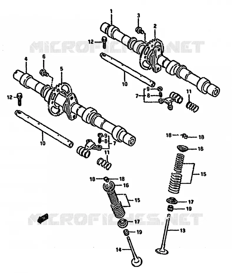 ARBRE A CAMES - SOUPAPES Suzuki MOTO 750 GSX-F 1991  GSX750FM(K-T)