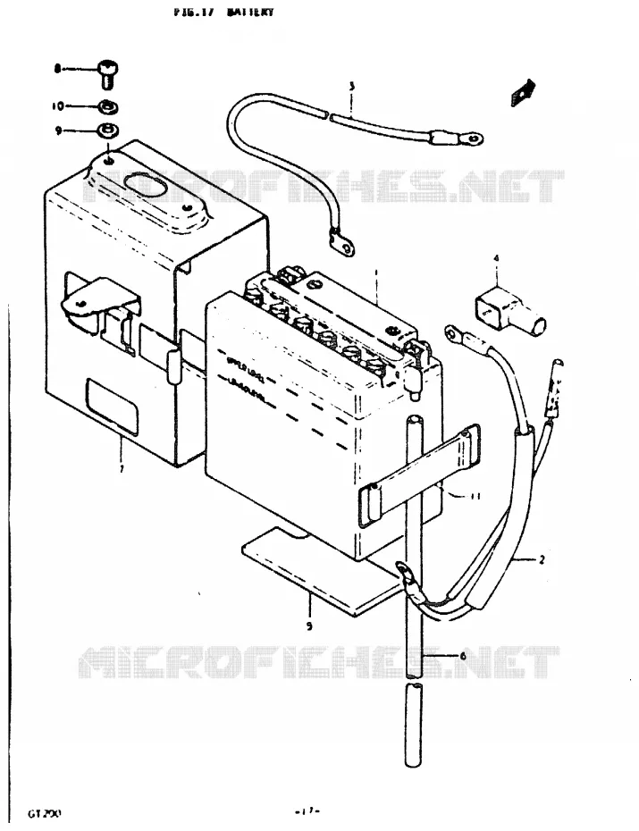 BATTERIE Suzuki MOTO 200 GT 1992  GT200N(N)