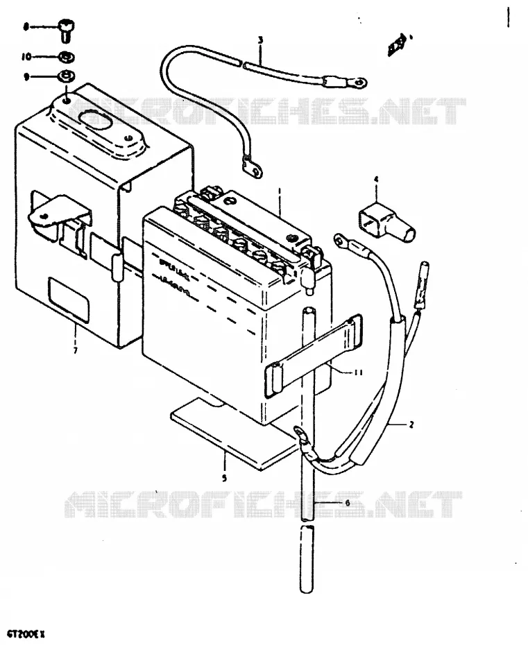 BATTERIE Suzuki MOTO 200 GT 1999  GT200X(X)