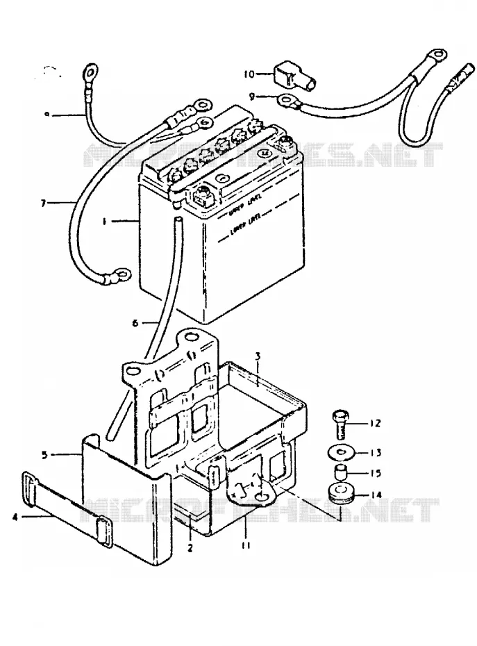 BATTERIE Suzuki MOTO 400 GSX 1981  GSX400EX(T/X)