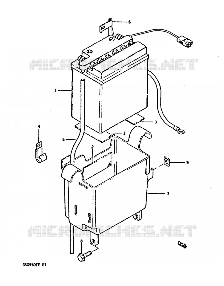BATTERIE Suzuki MOTO 550 GSX-E 1984  GSX550EFE(E1)
