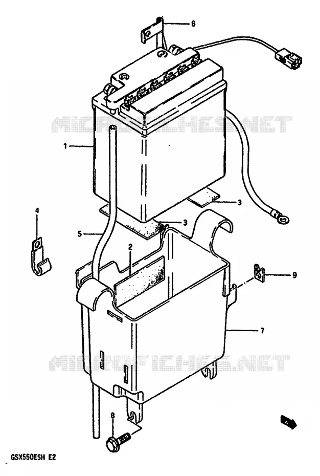 BATTERIE Suzuki MOTO 550 GSX-E 1985  GSX550EF(F/G/H)