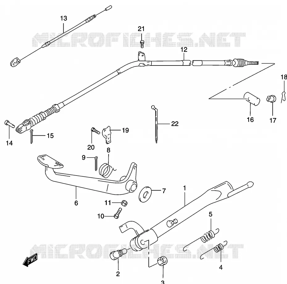 BEQUILLE - PEDALE DE FREIN ARRIERE Suzuki MOTO 250 MARAUDER 2002  GZ250K2(K3)