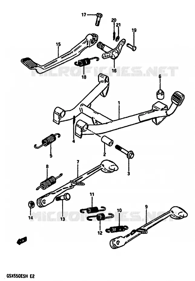 BEQUILLE Suzuki MOTO 550 GSX-E 1985  GSX550ESF(F/G/H)
