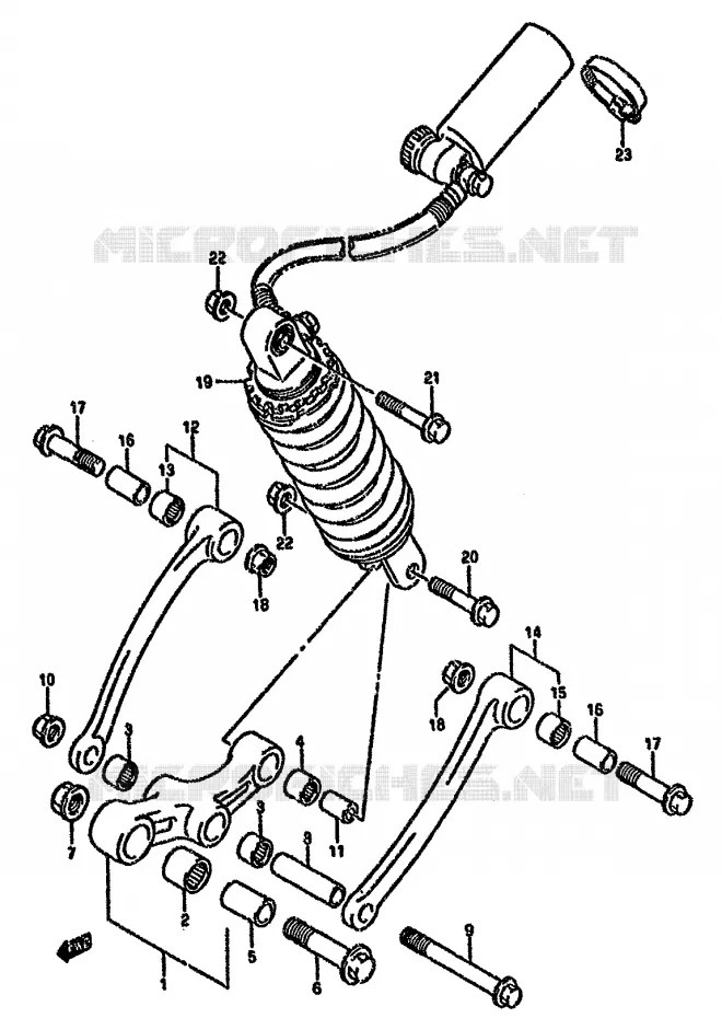 BIELLETTE DE SUSPENSION ARRIERE (VOIR NOTE) Suzuki MOTO 750 GSX-F 1991  GSX750FM(K-T)