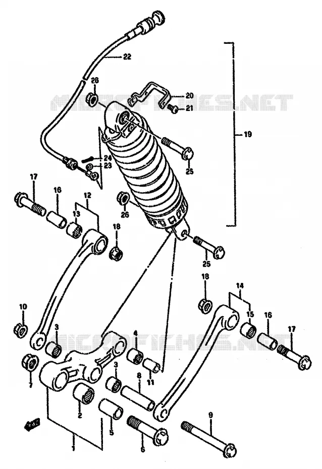 BIELLETTE DE SUSPENSION ARRIERE (VOIR NOTE) Suzuki MOTO 750 GSX-F 1995  GSX750FS(K-T)