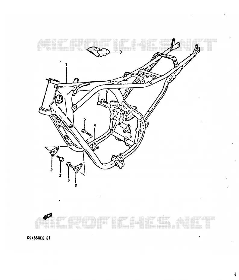 CADRE (MODELE D) Suzuki MOTO 550 GSX-E 1983  GSX550ED(E1)