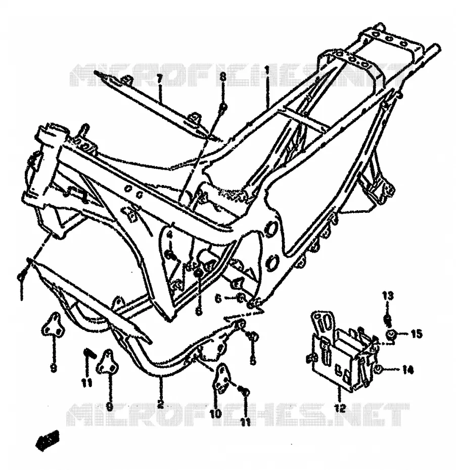 CADRE (MODELE K/L/M/N/P/R) Suzuki MOTO 750 GSX-F 1990  GSX750FL(K-T)