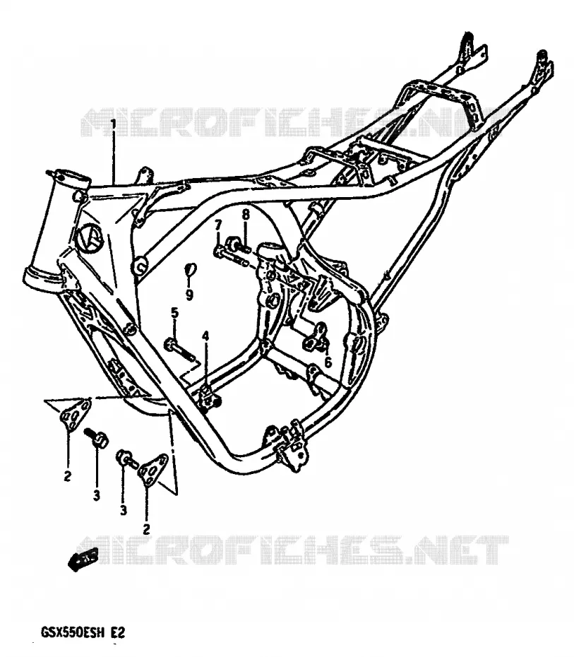 CADRE Suzuki MOTO 550 GSX-E 1985  GSX550ESF(F/G/H)