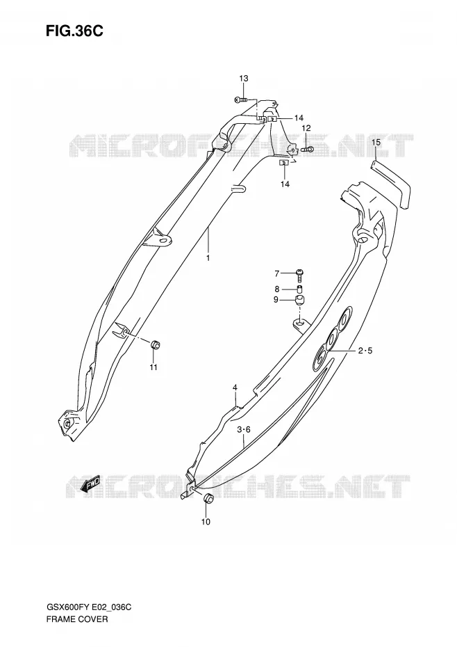 CARENAGES ARRIERE  (MODELE K1) Suzuki MOTO 600 GSX-F 2001  GSX600FK1(E2)