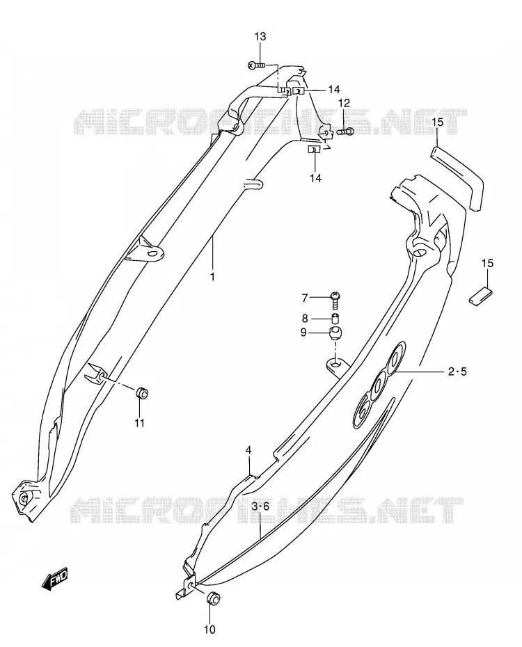 CARENAGES ARRIERE  (MODELE K2) Suzuki MOTO 600 GSX-F 2002  GSX600FUK2(E2)