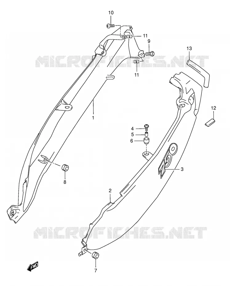 CARENAGES ARRIERE  (MODELE K2) Suzuki MOTO 750 GSX-F 1998  GSX750FW(E2)
