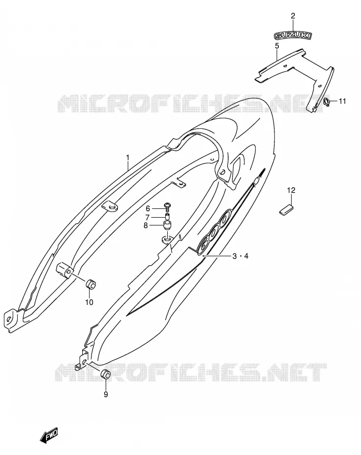 CARENAGES ARRIERE  (MODELE K4) Suzuki MOTO 600 GSX-F 2004  GSX600FK4(E2)