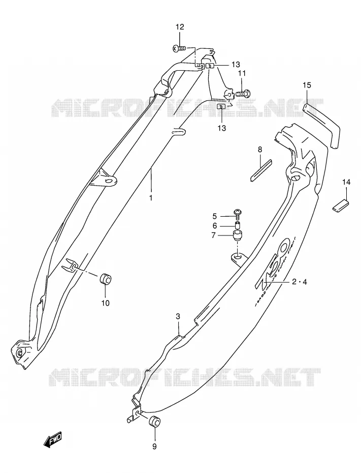 CARENAGES ARRIERE  (MODELE W) Suzuki MOTO 750 GSX-F 2000  GSX750FY(E2)