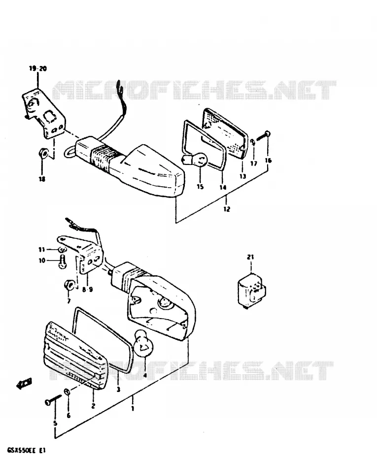 CLIGNOTANTS (E2, E17) Suzuki MOTO 550 GSX-E 1983  GSX550ED(E1)