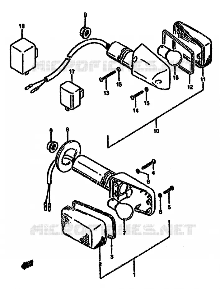 CLIGNOTANTS (MODELE K/L/M/N/P/R) Suzuki MOTO 750 GSX-F 1991  GSX750FM(K-T)