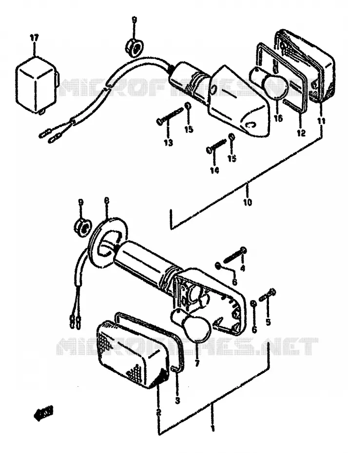 CLIGNOTANTS (MODELE S) Suzuki MOTO 750 GSX-F 1990  GSX750FSKL(K-T)