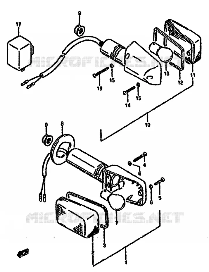 CLIGNOTANTS (MODELE T) Suzuki MOTO 750 GSX-F 1995  GSX750FS(K-T)