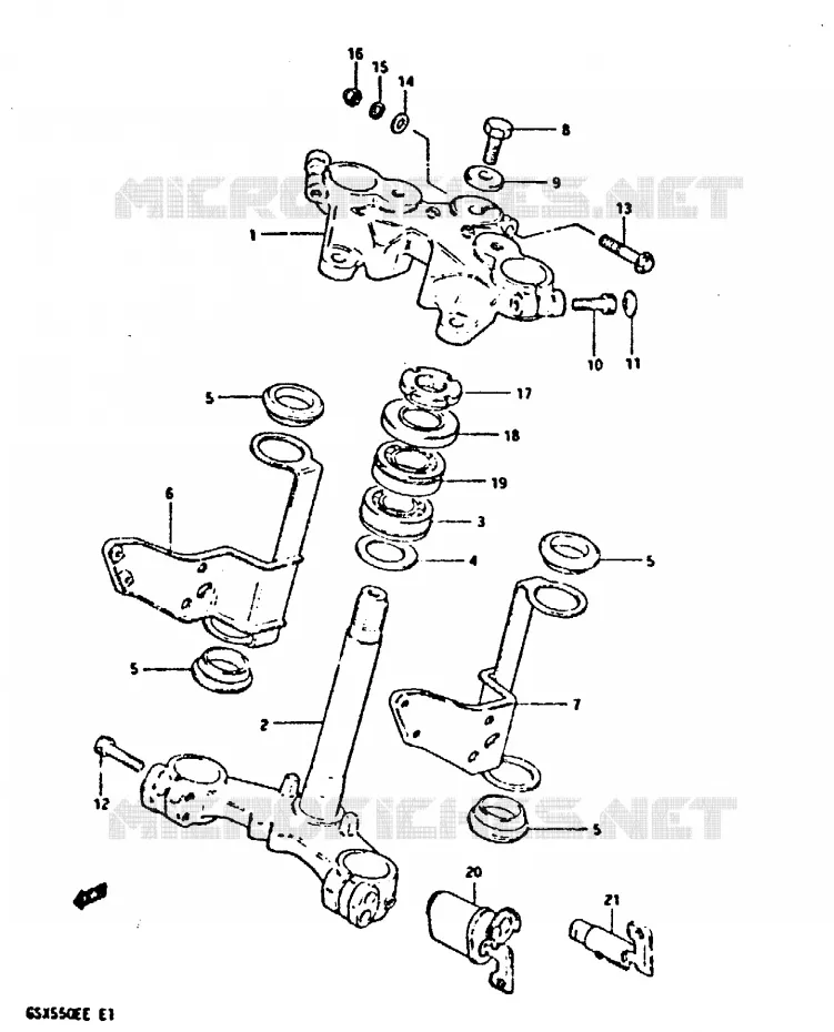 COLONNE DE DIRECTION (GSX550ED/EE) Suzuki MOTO 550 GSX-E 1983  GSX550ESD(E1)