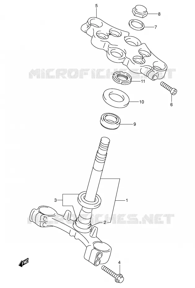 COLONNE DE DIRECTION (MODELE K3) Suzuki MOTO 750 GSX-F 2002  GSX750FK2(E2)